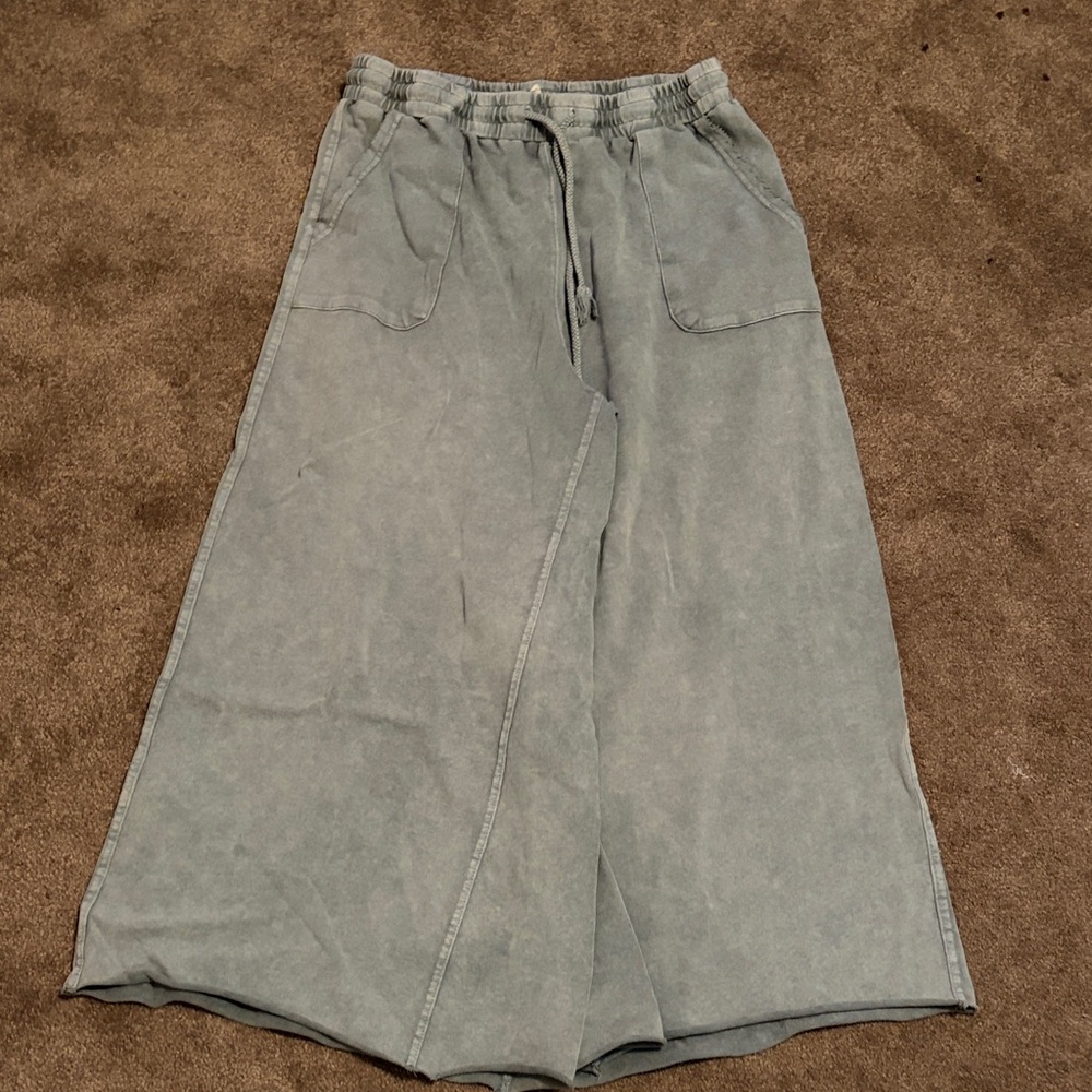 Easel Mineral Wash Wide Leg Pants